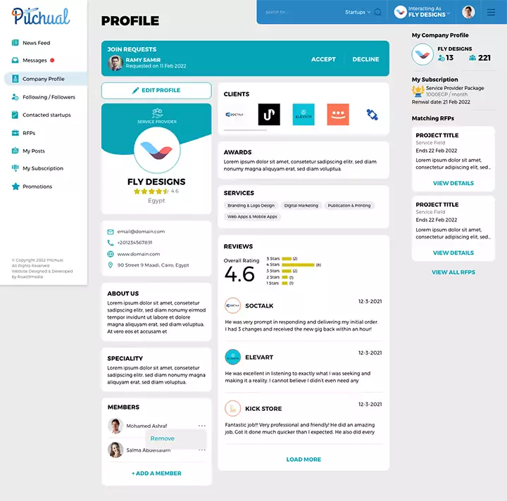 Pitchual startups social network platform